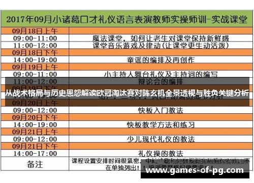 从战术格局与历史恩怨解读欧冠淘汰赛对阵玄机全景透视与胜负关键分析